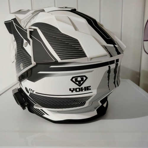 Yohe 632A black/white adventure helmet with sunvisor, like new