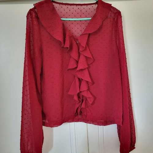 Bordeaux shirt S like new, sheer fabric