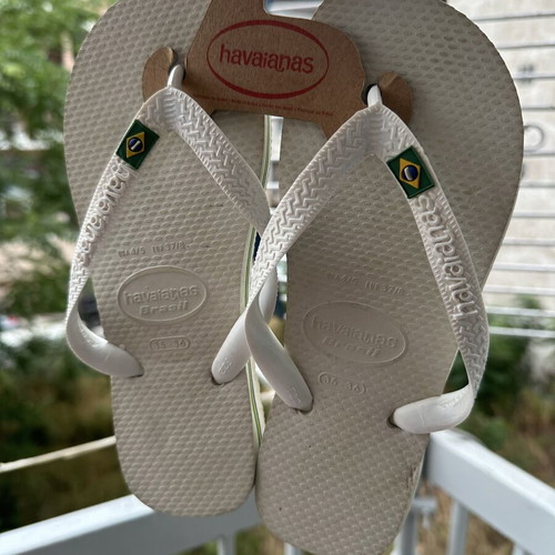 Havaianas slippers new, size 36, white and green