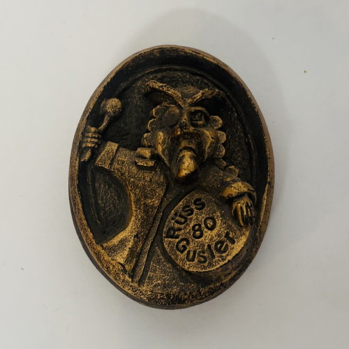 Vintage 1980 Swiss Fasnacht Carnival Pins used, set of 2, resin