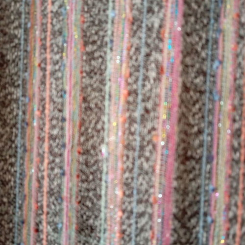 Multicolored scarf used with metallic threads