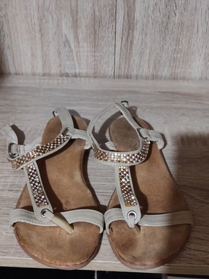 Beige sandals with strass used, sizes 37 and 38