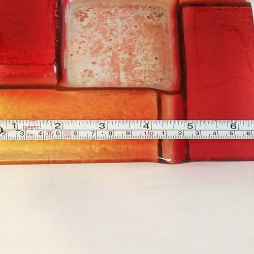 Set of Medium and Small Red Handmade Ashtrays Made of Blown Glass Like New