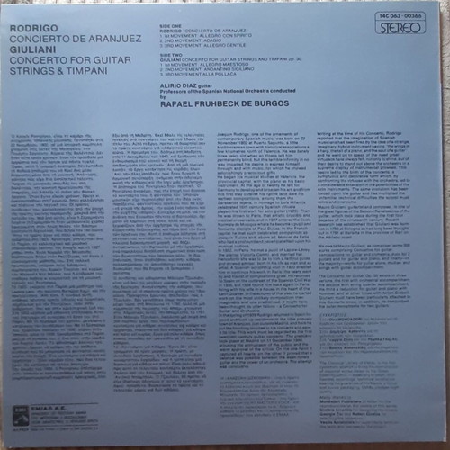 Rodrigo Concierto de Aranjuez Giuliani LP σαν καινούργιο, κλασική