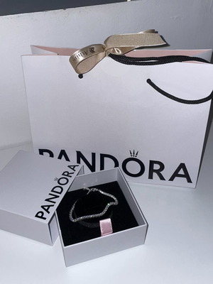 Pandora tennis bracelet, silver, 18cm