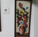 Hand-embroidered framed paintings set of 2 like new