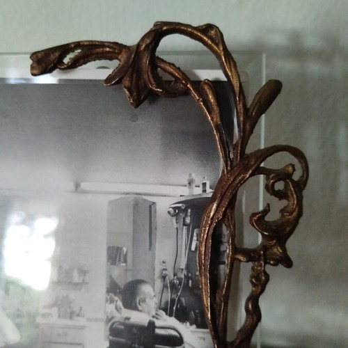 Vintage brass photo frame like new, Art Nouveau style