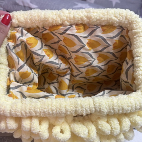 Puffy bag new, handmade yellow