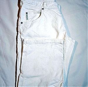 Αυθεντικό ARMANI JEANS ανδρικό παντελόνι κοτλέ λευκό, μέγεθος M.