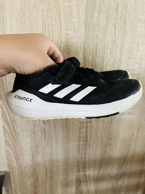 Adidas boys' athletic shoes used, size 29, black and white