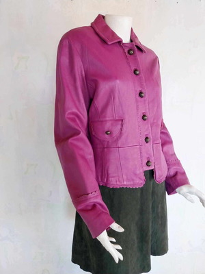 Vintage purple leather jacket Tintoretto used, size L