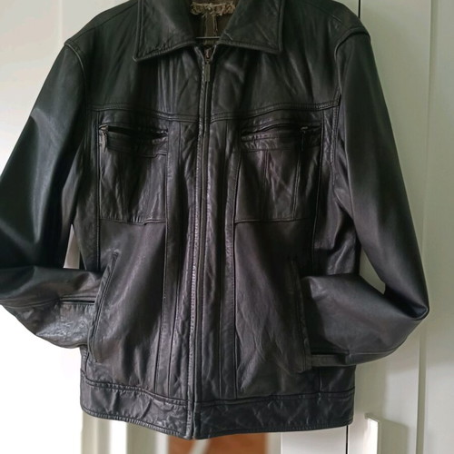 Trapper leather jacket genuine used, size L