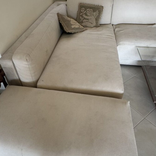 Corner sofa white used, dimensions 2.40 x 2.00 m
