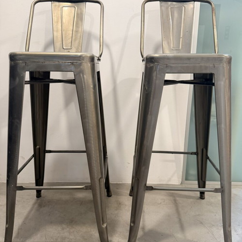 High stools anthracite glossy used, set of two