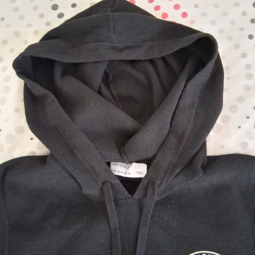 Bershka Crop Sleeveless Hoodie Like New Black