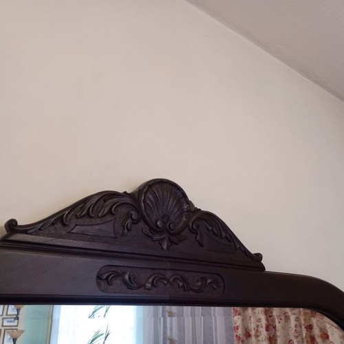 Antique walnut wood buffet with mirror used