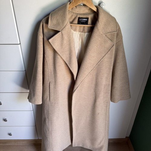 Katelondon coat used, beige camel, size M/L, wool cotton blend