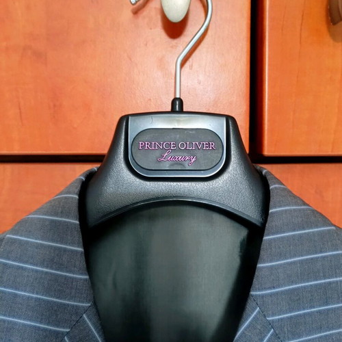 Prince Oliver three-piece suit, gray pinstripe