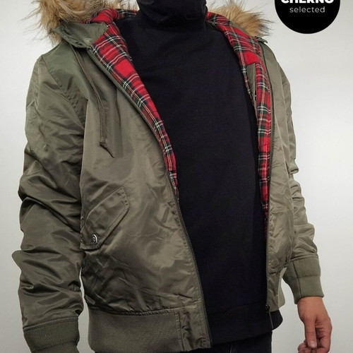 Harrington N2B Hooded Bomber Jacket like new, size L•XL, green