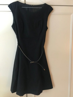 Φόρεμα Zara Basic M Μαύρο Εμβαζέ Με Ζώνη Σαν Καινούργιο