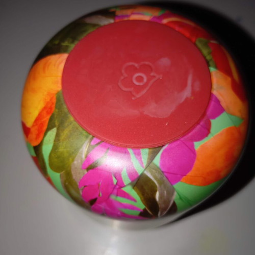 Thermos for coffee used, tropical colors