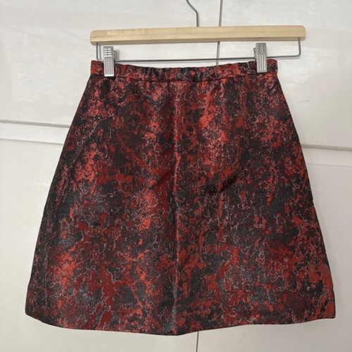 Skirt new, red and silver, A-line, size XS