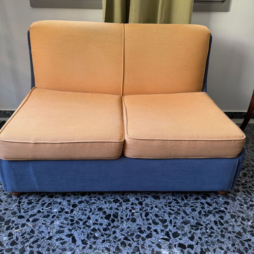 Two-seater sofa bed used