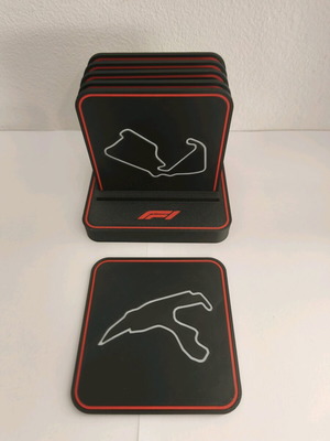 Σετ σουβέρ F1 3D printed με βάση και διχρωμία μαύρο/κόκκινο καινούργιο