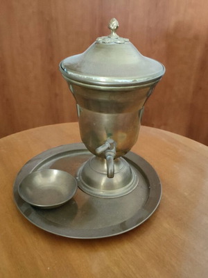 Copper vessel for tsipouro like new with tap and tray