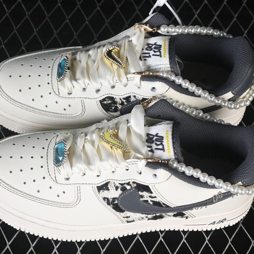 Nike Air Force 1 Foggy Pearl Premium Handmade Customized Sneakers New