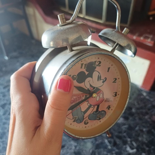 Vintage Mickey Mouse Twin Bell Alarm Clock by Walt Disney, new