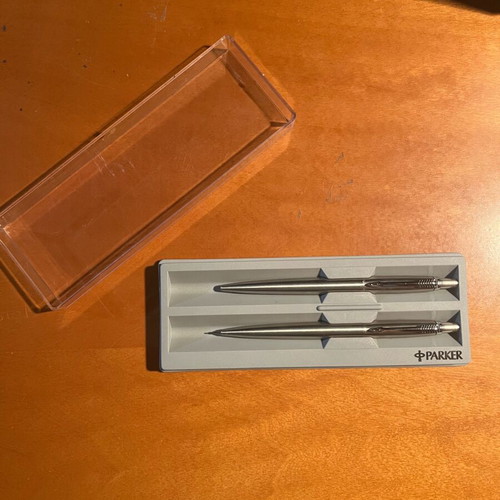 Parker Jotter pen and mechanical pencil set new, stainless steel