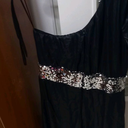 TARA dress with sequins, size M, like new, black metallic