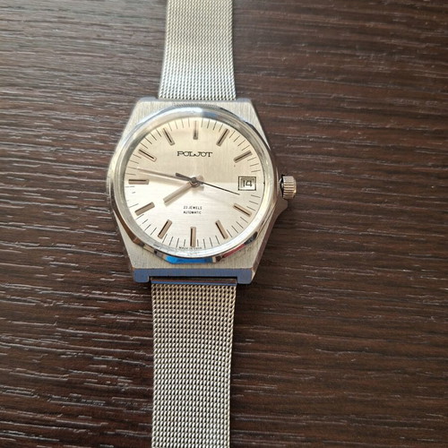 Poljot automatic wristwatch made in USSR like new, gray and silver