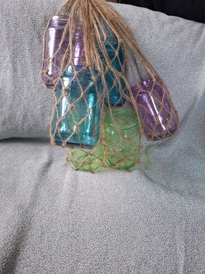 Set of 6 hanging garden lanterns like new