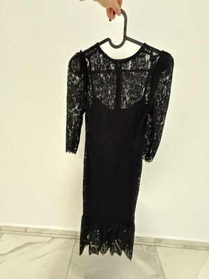 Zara black midi lace dress like new, size S