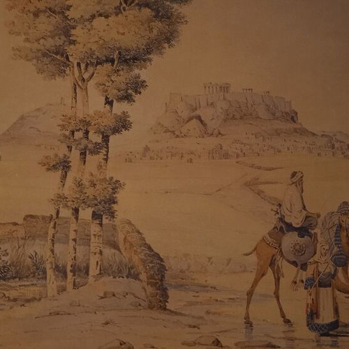 Athens watercolors used, 6 orientalist artworks