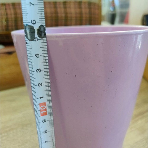 Ceramic planter purple used, diameter 13 cm, height 15.3 cm