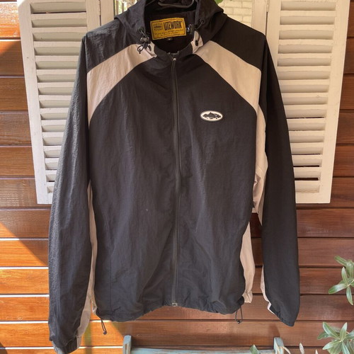 Corteiz Windbreaker Jacket, size M, black and cream