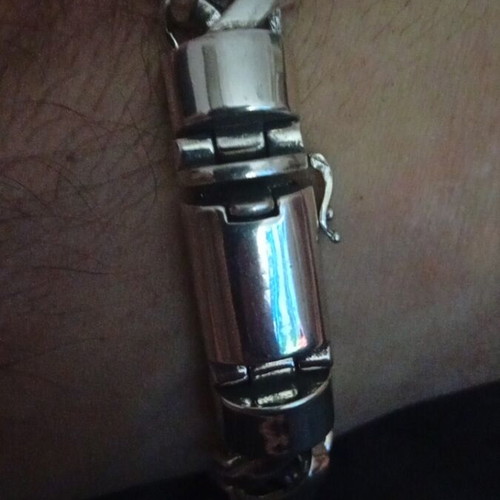 Hand chain with safety clasp Italian brand n10 22cm new silver