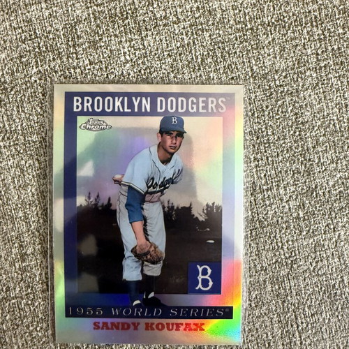 Sandy Koufax 1955 World Series Topps Chrome Platinum baseball card