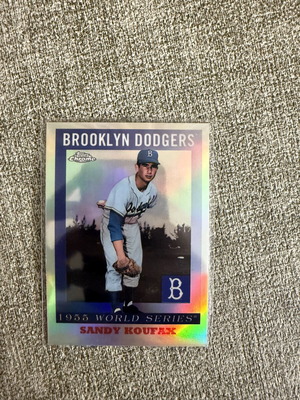 Sandy Koufax 1955 World Series Topps Chrome Platinum baseball card