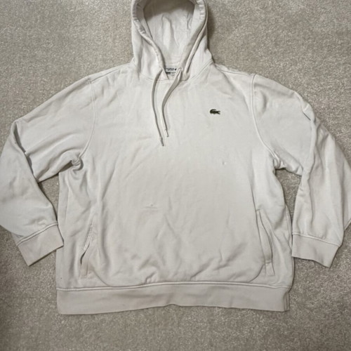 Lacoste cotton hoodie white XXL size