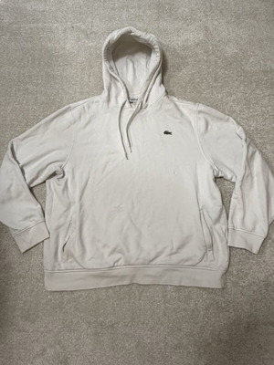 Lacoste cotton hoodie white XXL size