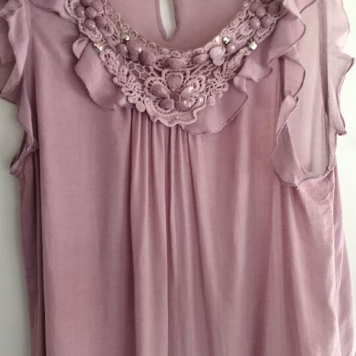 Amisu Sleeveless Blouse L like new, pink dusty apple
