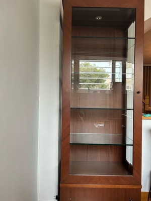 Silvestridis Showcase solid walnut like new with internal lighting