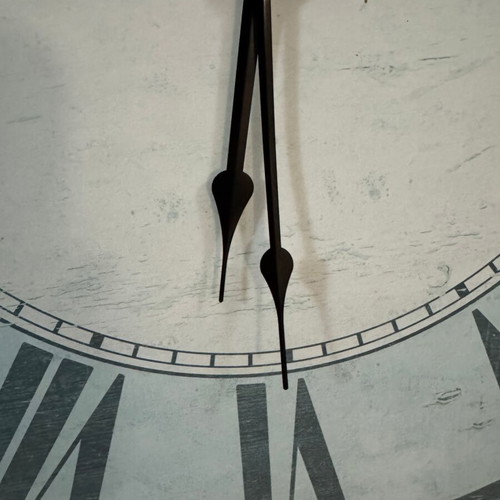 Large analog wall clock new, antique turquoise color