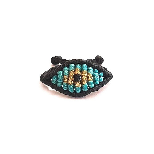 Evil eye bracelet and ring set handmade, new, turquoise and gold