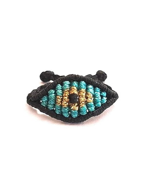 Evil eye bracelet and ring set handmade, new, turquoise and gold