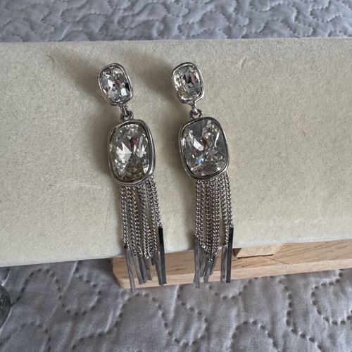 Dangling earrings with stones silver, new
